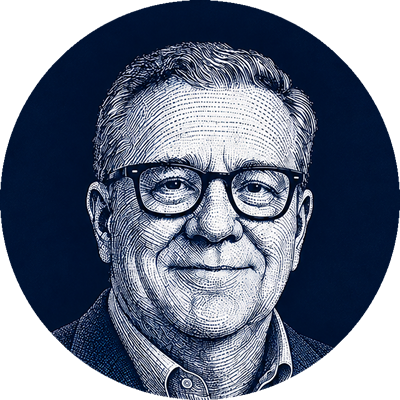 Illustrated portrait of Roger Entner